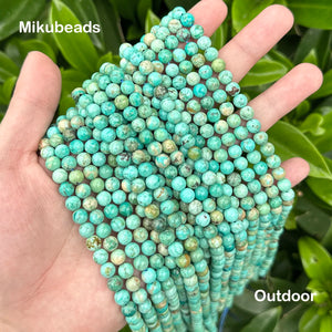 Natural Peru Turquoise Smooth Round Beads 6mm 8mm 10mm A+ Quality DIY Jewelry