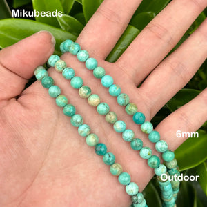 Natural Peru Turquoise Smooth Round Beads 6mm 8mm 10mm A+ Quality DIY Jewelry