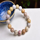 Petrified Wood Stone Beaded Bracelet Retro Nostalgic Stretch Yoga Gift