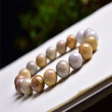 Petrified Wood Stone Beaded Bracelet Retro Nostalgic Stretch Yoga Gift