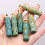 Phoenix Pine Bamboo Perfume Bottle Necklace Pendant DIY Charms Bracelet 11x48mm