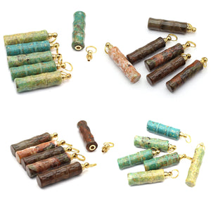 Phoenix Pine Perfume Bottle Green Stone for Jewelry Making