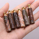 Phoenix Pine Perfume Bottle Green Stone for Jewelry Making
