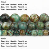 Phoenix Turquoise Stone Beads 6mm 8mm 10mm Round Loose Spacer Bead