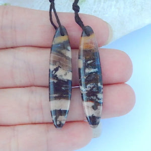 Natural Agate Earrings for Women, Gem Customized Gift, 41x9x4mm