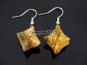 Ja-sper Gems Stone Merkaba Reiki Chakra Pendant Earrings Set