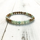 Picture Jasper & Amazonite Bracelet Set 6MM