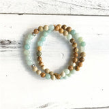 Picture Jasper & Amazonite Bracelet Set 6MM