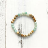Picture Jasper & Amazonite Bracelet Set 6MM