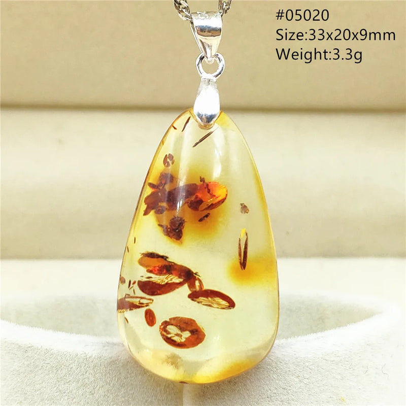 Piebald Amber Water Drop Pendant Jewelry Red Yellow Amber AAAAAA