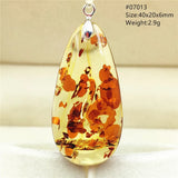 Piebald Amber Water Drop Pendant Jewelry Red Yellow Amber AAAAAA