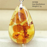 Piebald Amber Water Drop Pendant Jewelry Red Yellow Amber AAAAAA