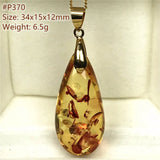 Piebald Amber Pendant Necklace Healing Gift Crystal Beads Silver Gemstone