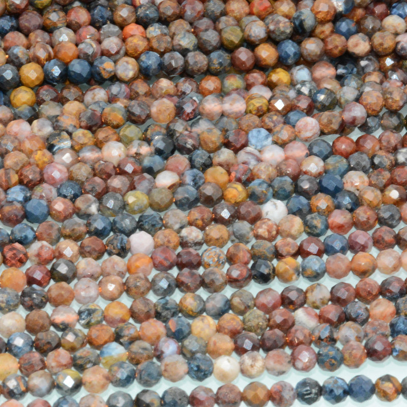 Natural Pietersite Faceted Round Beads 4mm