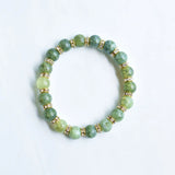 Pink Agate Hand Carved 8mm Round Bead Bracelet