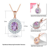 Pink Amethyst Silver Rose Pendant 2.6 Carats S925 Gift