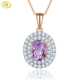 Pink Amethyst Silver Rose Pendant 2.6 Carats S925 Gift