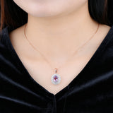 Pink Amethyst Silver Rose Pendant 2.6 Carats S925 Gift