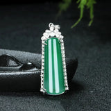 Pink Chalcedony Hand Carved Ping'an Pendant 925 Silver Necklace