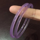 Pink Chalcedony Hand Carved Thin Round Bracelet