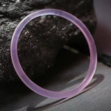 Natural Pink Chalcedony Hand-carved Thin Round Bracelet