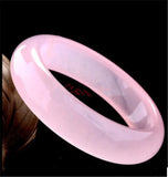 Pink Chinese Jade Bracelet Bangle Woman Lucky Amulet 54-64mm