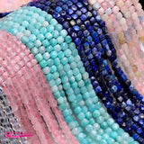 Pink Opal Loose Beads 4mm Faceted Square Shape DIY Jewelry