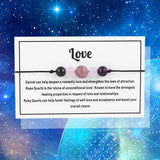 Pink Crystal Bead Couple Bracelet with LOVE Card