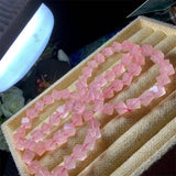 Pink Crystal Bracelet Faceted Rose Pink Bohemia Beaded Braslet
