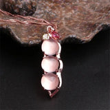 Pink Crystal Fox Pendant Necklace for Women