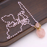 Pink Crystal Stone Perfume Bottle Pendant DIY Necklace Jewelry