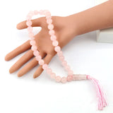 Pink Crystal Stone Bracelet Tasbih 12mm Pearl Muslim Casual Wedding Bracelet