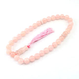Pink Crystal Stone Bracelet Tasbih 12mm Pearl Muslim Casual Wedding Bracelet