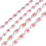 Pink Evil Eye Beads Hearts Mother of Pearl Shell for Jewelry Making