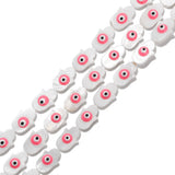 Pink Evil Eye Beads Hearts Mother of Pearl Shell for Jewelry Making