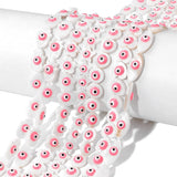 Pink Evil Eye Beads Hearts Mother of Pearl Shell for Jewelry Making