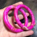 Natural Pink Hand-carved Round Jade Bracelet Boutique Jewelry