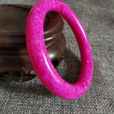 Natural Pink Hand-carved Round Jade Bracelet Boutique Jewelry