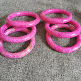 Natural Pink Hand-carved Round Jade Bracelet Boutique Jewelry
