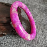 Natural Pink Hand-carved Round Jade Bracelet Boutique Jewelry
