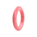 Natural Pink Hand-carved Wide Bar Large 67mm Jade Bracelet