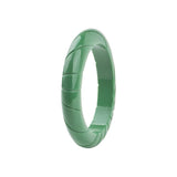 Natural Pink Hand-carved Wide Bar Large 67mm Jade Bracelet