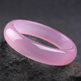Natural Pink Jade Bangle Charm Jewelry Agate Women Gift