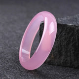 Natural Pink Jade Bangle Charm Jewelry Agate Women Gift