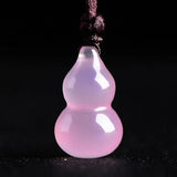 Pink Jade Buddha Pendant Necklace Chalcedony Charms Jewelry