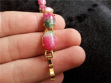 Pink Jade Round Beads Prayer Bracelet Jewelry