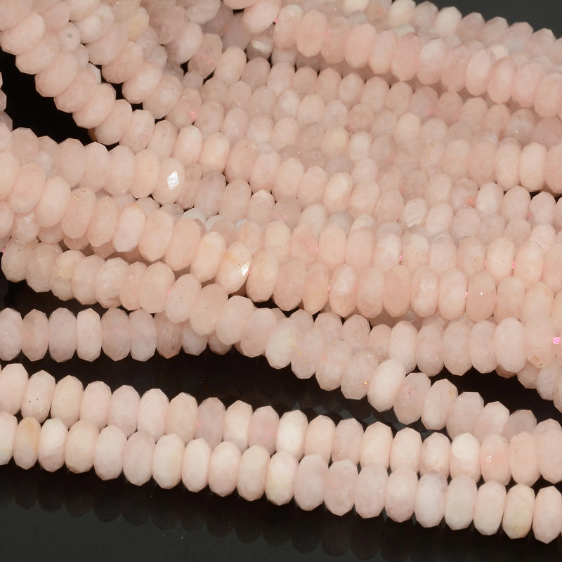 Pink Morganite Faceted Rondelle Bead 8mm