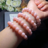 Pink Opal Bracelet Round Beads Crystal Quartz Healing Stone Jewelry
