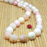 Natural Pink Opal Faceted Double Terminated Point Beads Gemstone Bracelet