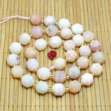 Natural Pink Opal Faceted Double Terminated Point Beads Gemstone Bracelet
